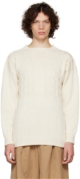Maison Margiela Off-White Cable Knit Sweater