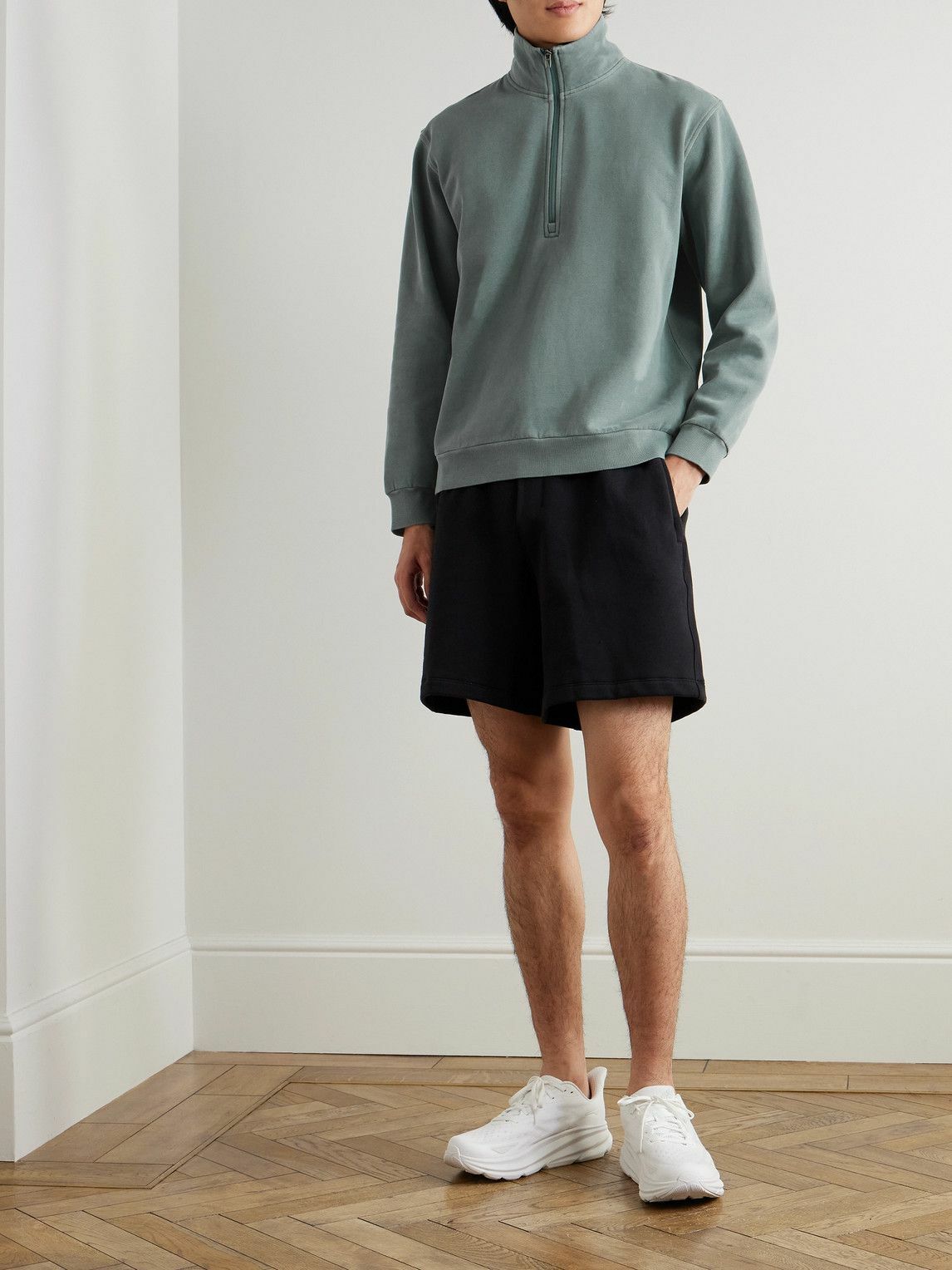 Lululemon - Steady State Cotton-Blend Jersey Half-Zip Sweatshirt - Green