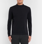 Incotex - Wool-Blend Mock-Neck Sweater - Men - Navy