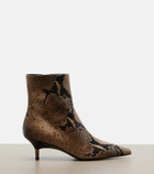 Khaite Bella snake-effect leather ankle boots