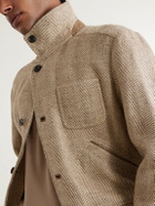 Ralph Lauren Purple label - Corduroy and Suede-Trimmed Herringbone Linen Field Jacket - Brown