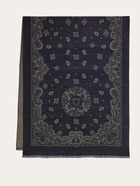 Ferragamo Mens Arabesque print stole in Blue