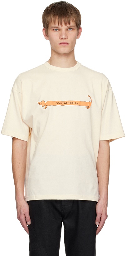 Photo: Saintwoods Beige 'Inc.' T-Shirt