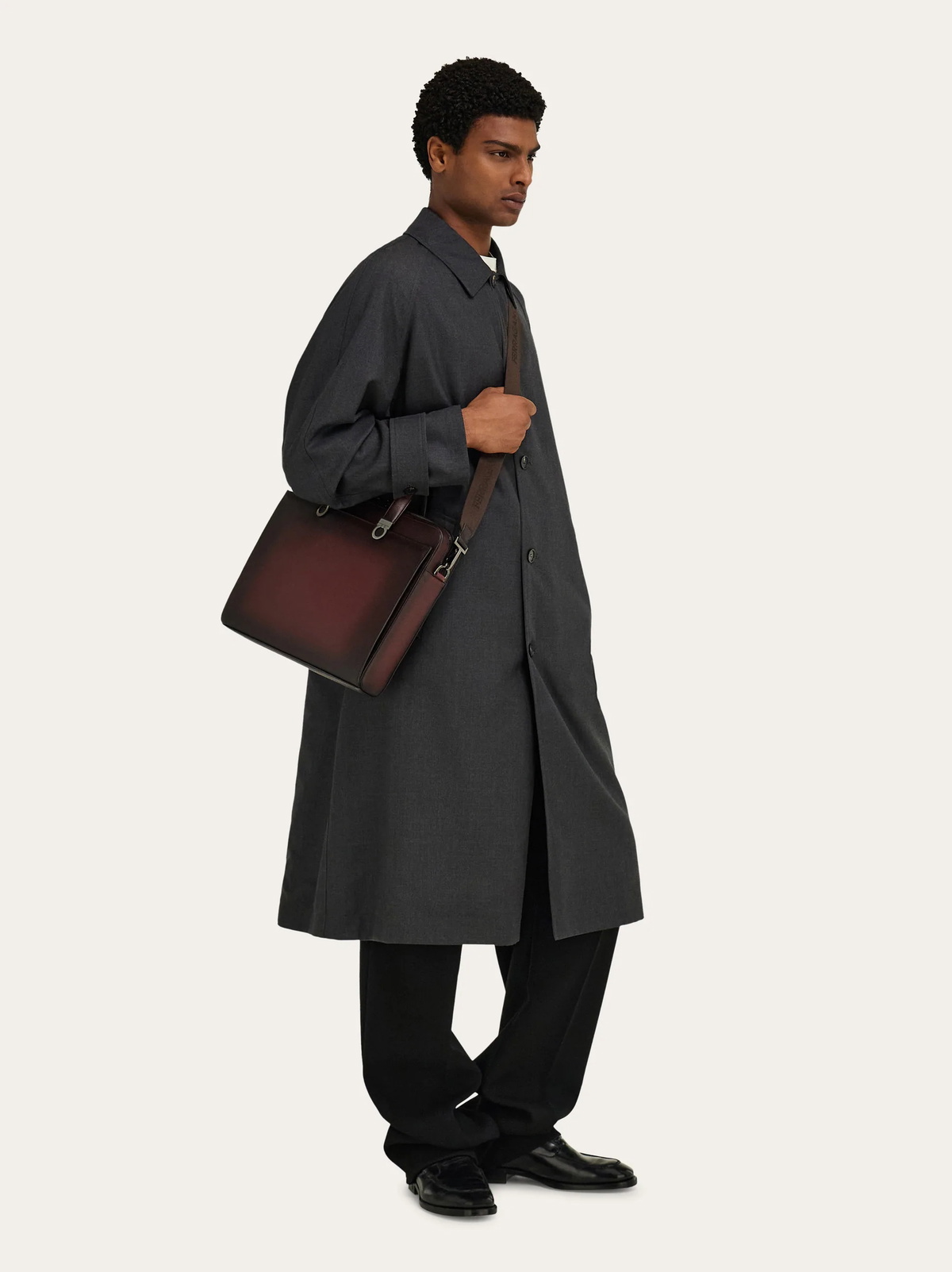 Ferragamo Mens Gancini briefcase in Red