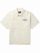 CHERRY LA - Logo-Appliquéd Cotton-Poplin Shirt - Neutrals