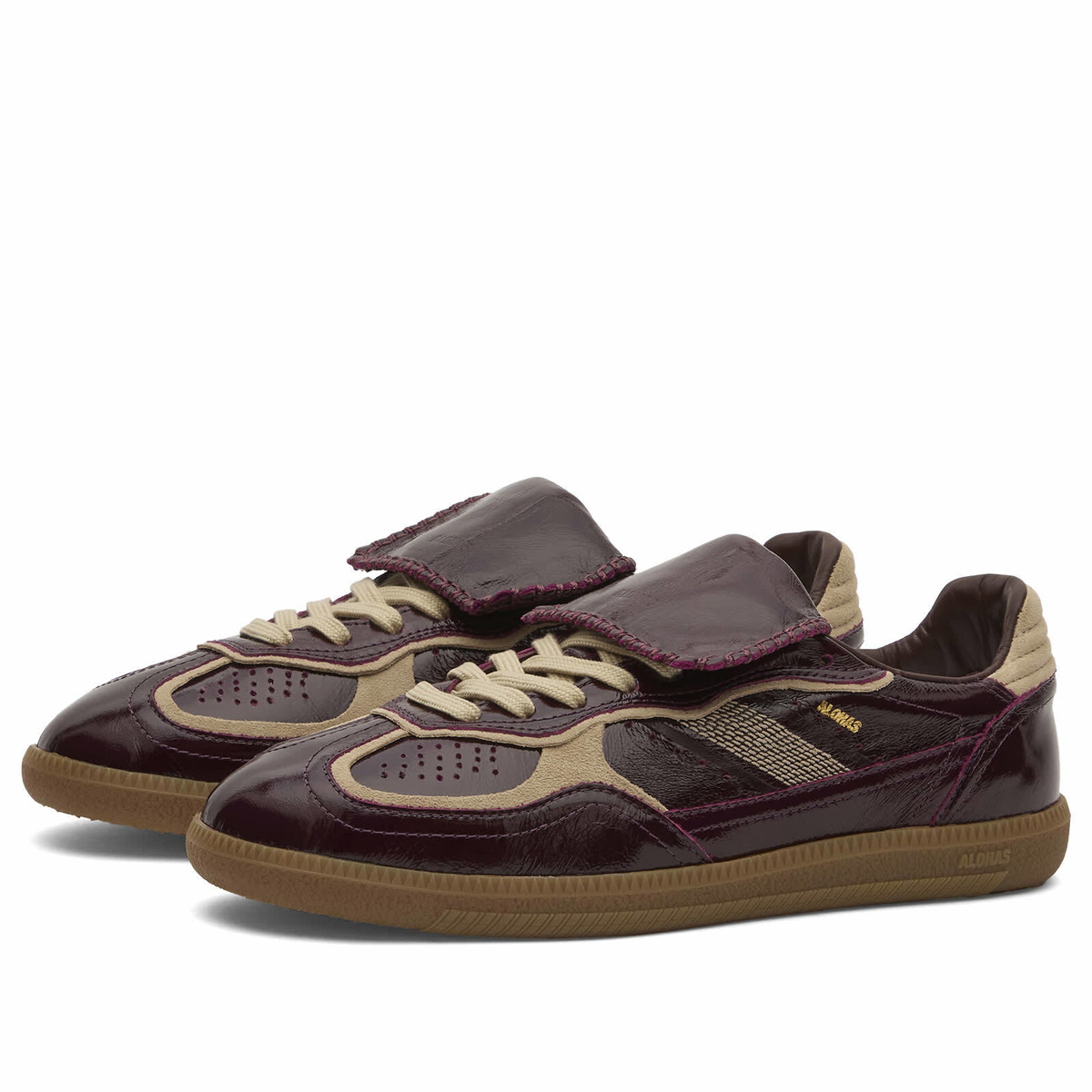 ALOHAS Women's TB 490 Club Onix Leather Sneakers in Onix Deep Burgundy