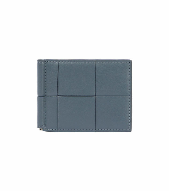 Photo: Bottega Veneta - Bill Clip Intreccio leather wallet