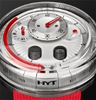 HYT - H0 X Eau Rouge Hand-Wound 48.8mm Stainless Steel and Rubber Watch, Ref. No. 048-AC-84-RF-RU - Silver