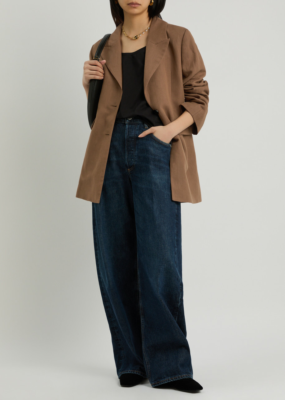 Skall Studio Milan Linen-blend Blazer Brown