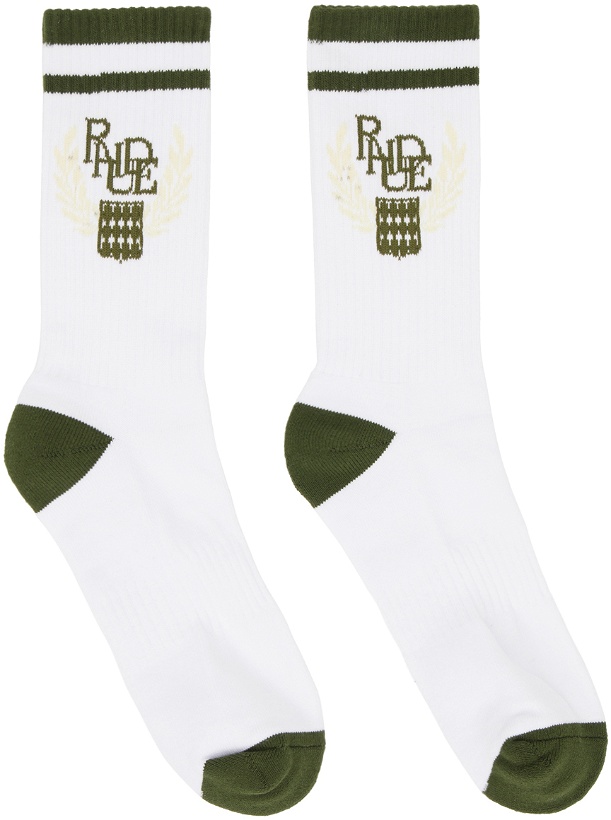 Photo: Rhude White & Khaki Crest Socks