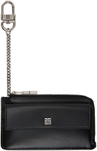 Givenchy Black Leather 4G Zipped Card Holder