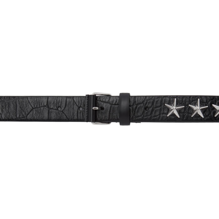 Photo: Givenchy Black Croc Star Roll Buckle Belt 