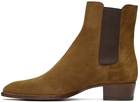 Saint Laurent Brown Suede Wyatt Chelsea Boots