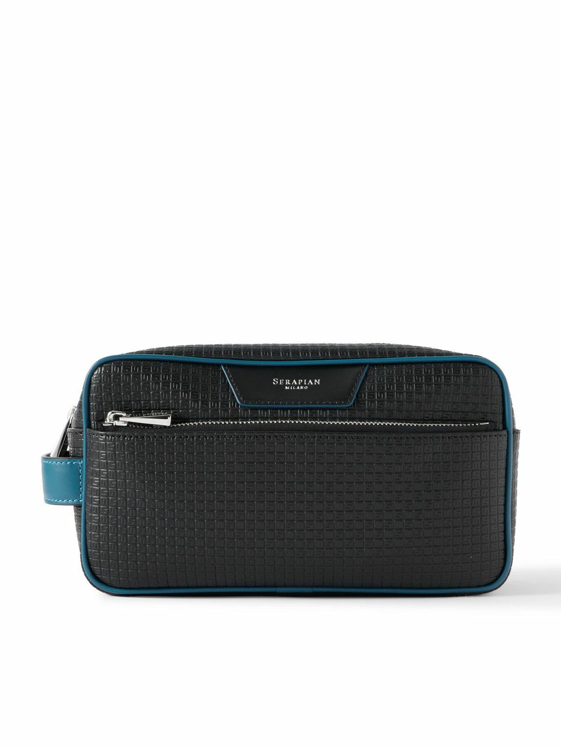Serapian - Leather-Trimmed Stepan Coated-Canvas Wash Bag