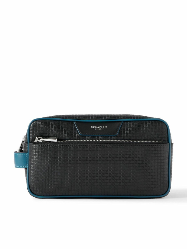 Photo: Serapian - Leather-Trimmed Stepan Coated-Canvas Wash Bag