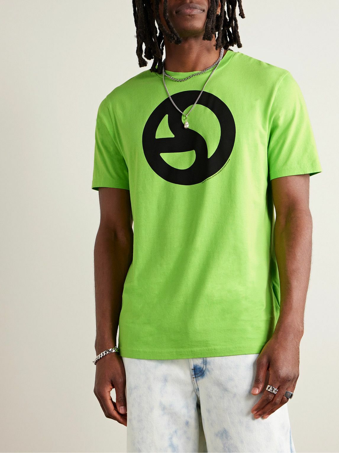 Acne Studios - Everest Logo-Print Neon Cotton and Lyocell