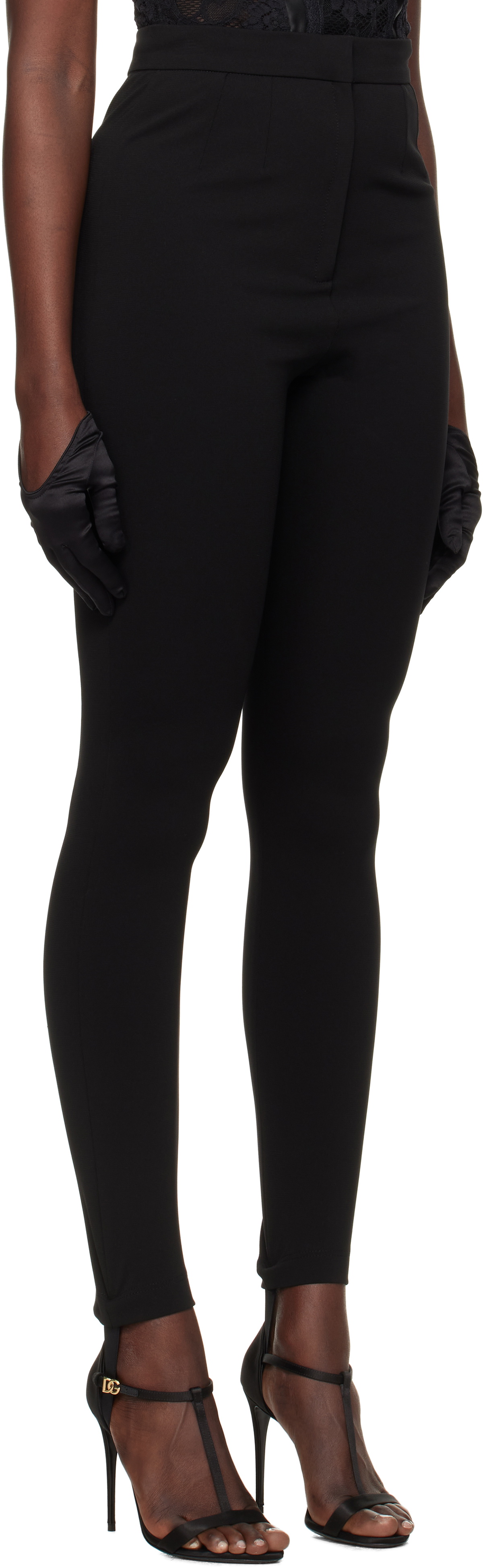 Dolce&Gabbana Black Jersey Milano Rib Leggings