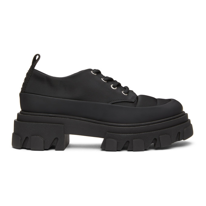 GANNI Black Nylon Winter Hybrid Derbys