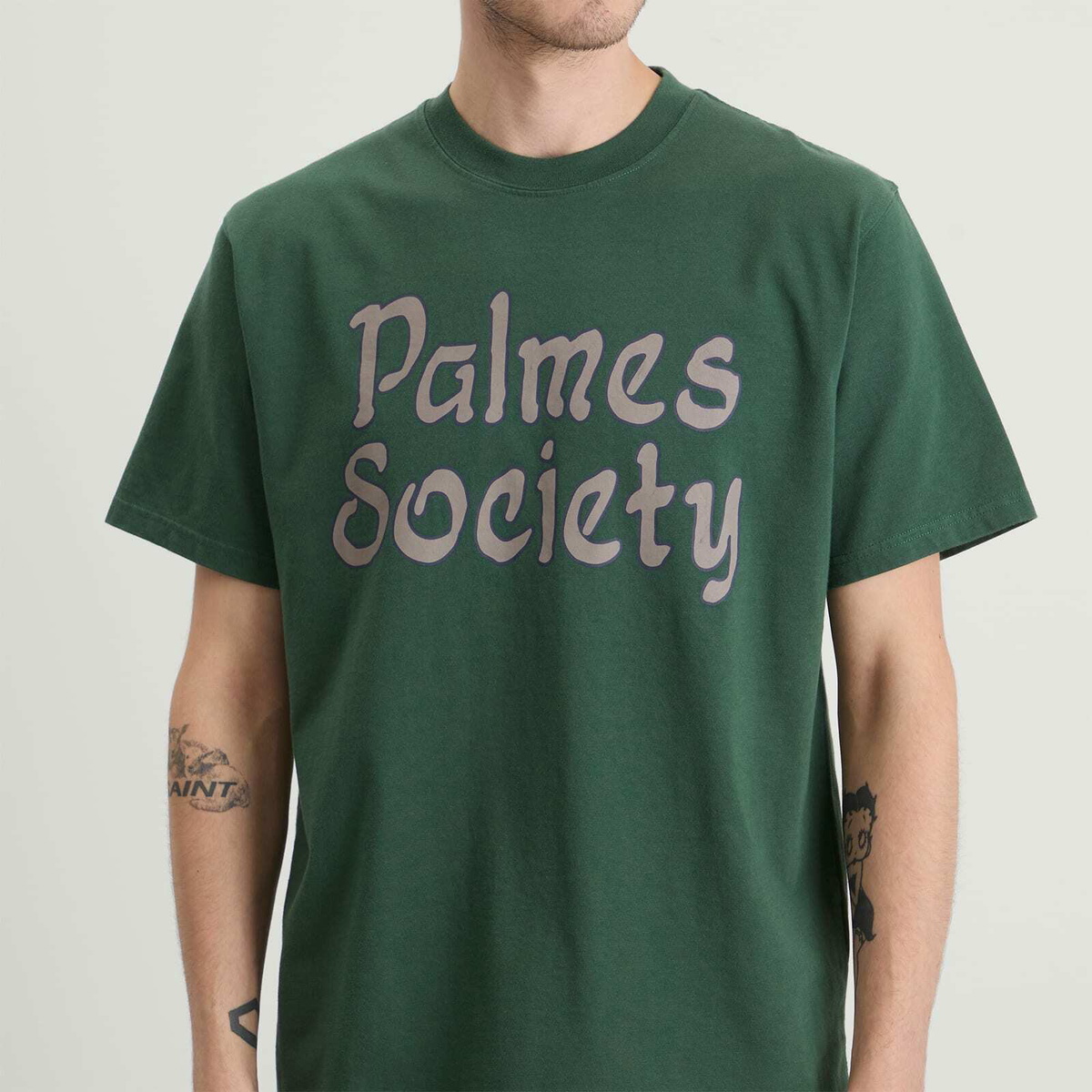 Palmes Men's Society T-Shirt in Dark Green