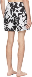 Alexander McQueen Black & White Papercut Swim Shorts