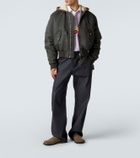 JW Anderson Hooded shearling-trimmed bomber jacket