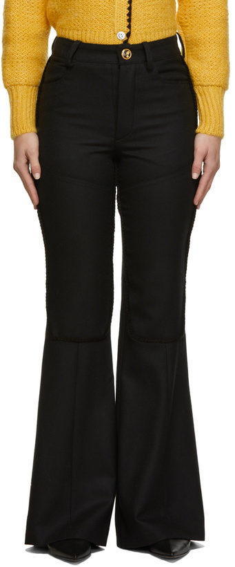 Photo: Cormio Black Bianca Contrast Flare Trousers