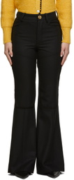 Cormio Black Bianca Contrast Flare Trousers