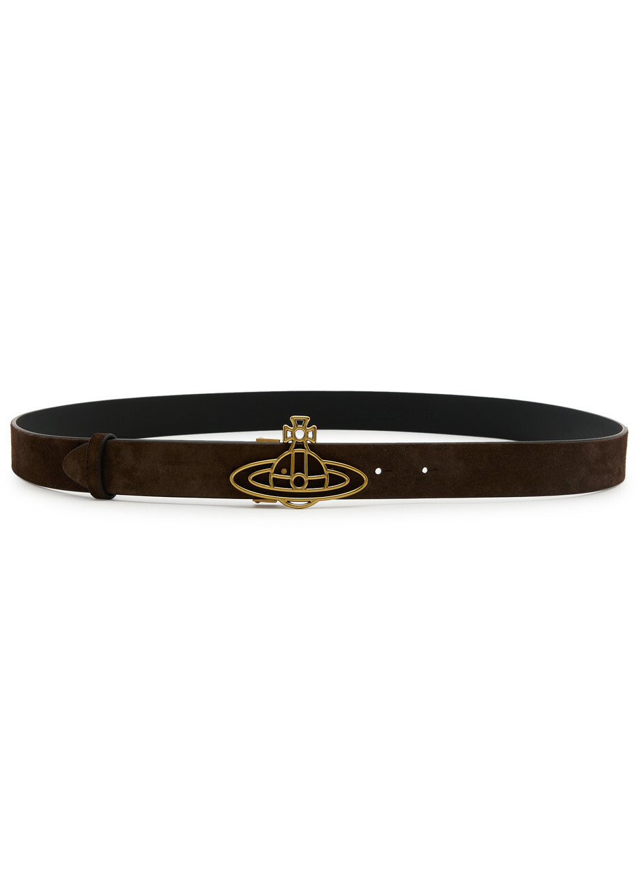 Vivienne Westwood Orb Suede Belt - Dark Brown - One Size Vivienne