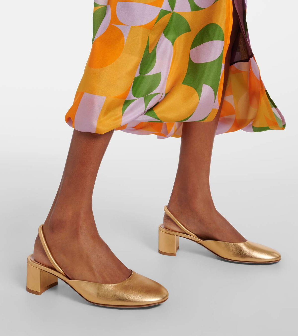 【Gianvito Rossi】 Tivoli 45メタリックレザーミュール Gianvito Rossi Tivoli 45 metallic leather mules Gianvito Rossi