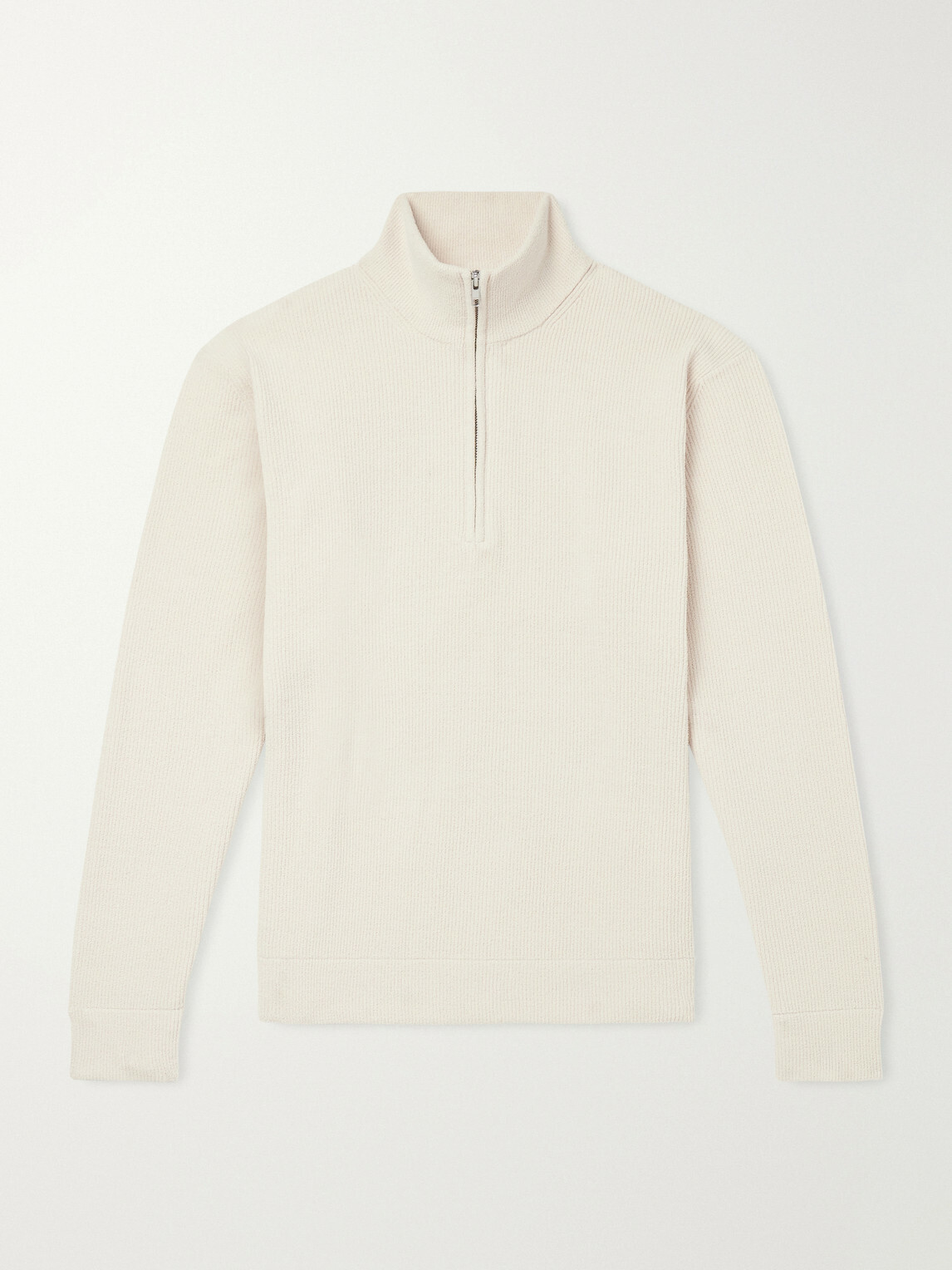 NN07 - Danny 6429 Ribbed Chenille Half-Zip Sweater - Neutrals