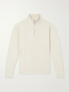NN07 - Danny 6429 Ribbed Chenille Half-Zip Sweater - Neutrals