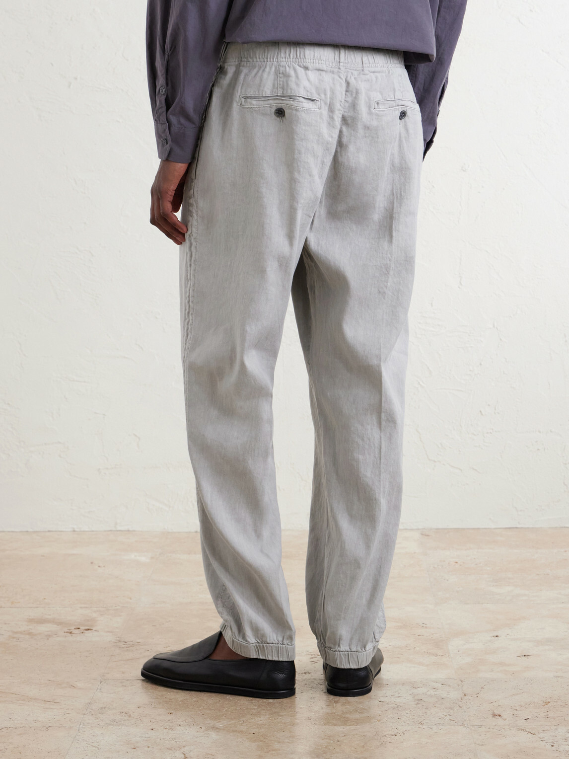 James Perse - Straight-Leg Linen-Blend Canvas Drawstring Trousers - Gray