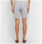 Odyssee - Pierre Pinstriped Linen-Seersucker Shorts - Gray
