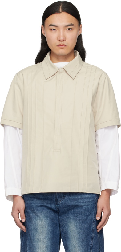 Photo: lesugiatelier Beige Pin Tuck Shirt
