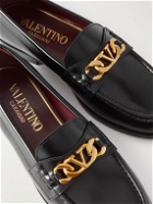 Valentino - Valentino Garavani Logo-Detailed Leather Loafers - Black