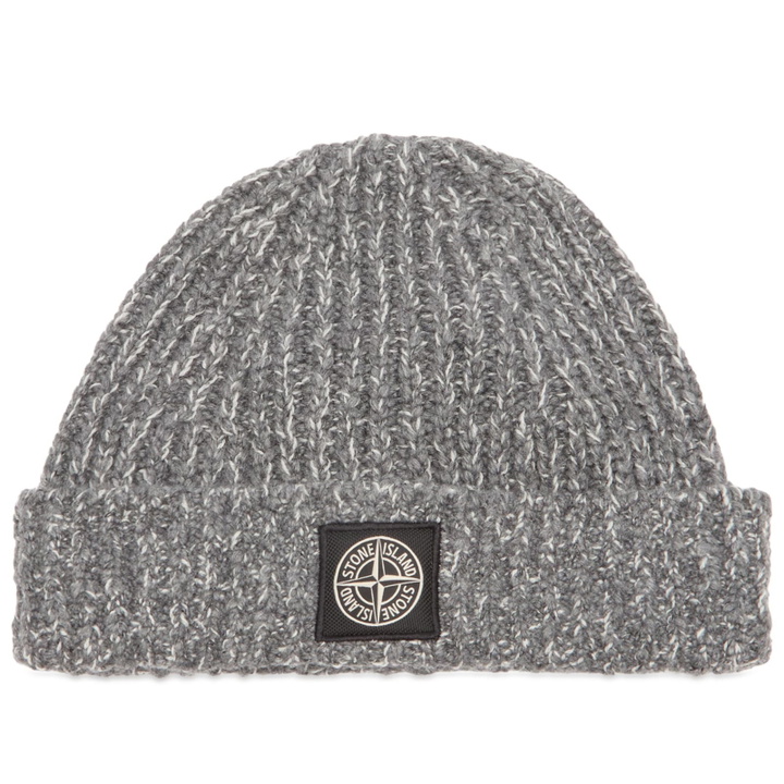 Photo: Stone Island Men's Mouline Wool Beanie in Grey 
