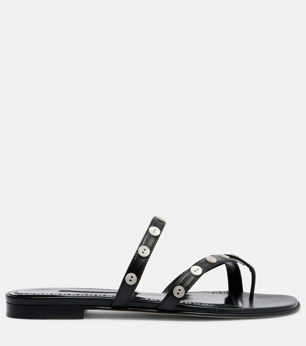 Manolo Blahnik Irafli embellished leather thong sandals