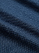 TOM FORD - Textured Cotton-Blend Polo Shirt - Blue