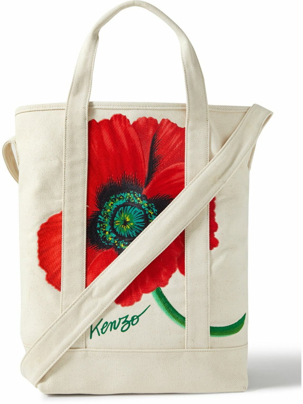 Photo: KENZO - Logo-Print Satin-Jacquard and Cotton-Twill Tote Bag
