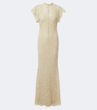 De La Vali Laia cutout cotton-blend lace maxi dress