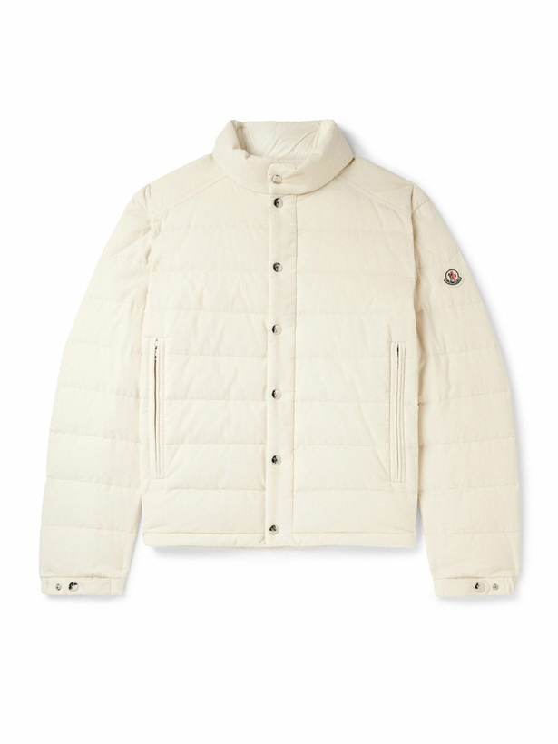 Photo: Moncler - Logo-Appliquéd Quilted Cotton-Corduroy Jacket - Neutrals