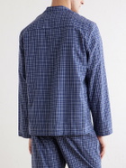 TEKLA - Camp-Collar Checked Organic Cotton Pyjama Shirt - Blue