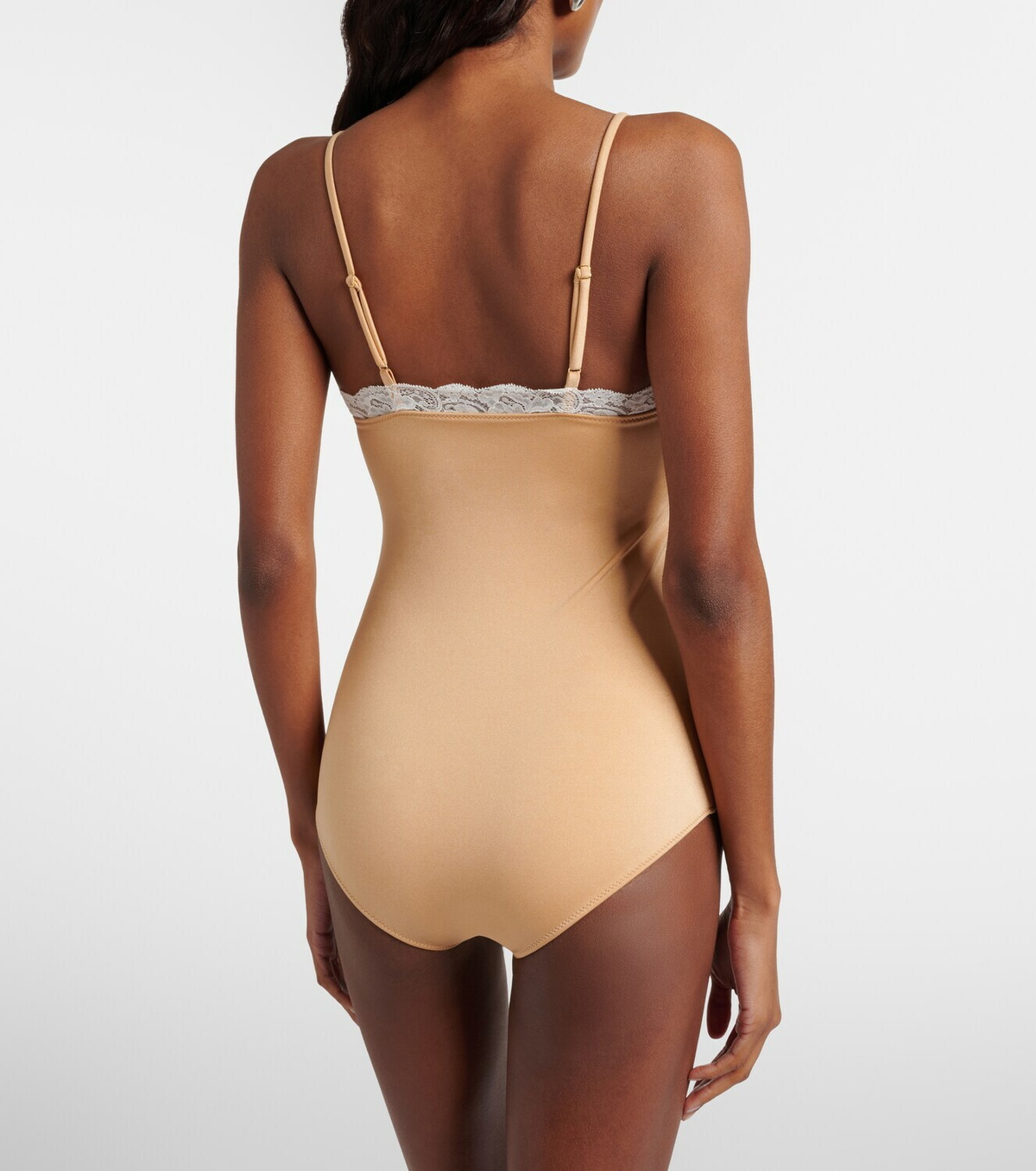 Chloé Bow-detail lace-trimmed bodysuit