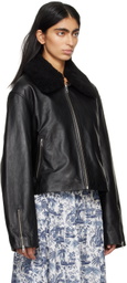 Staud Black Lenora Leather Jacket