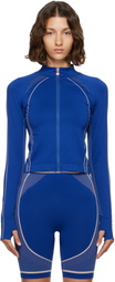 Casablanca Navy Seamless Zip‑Up Track Jacket