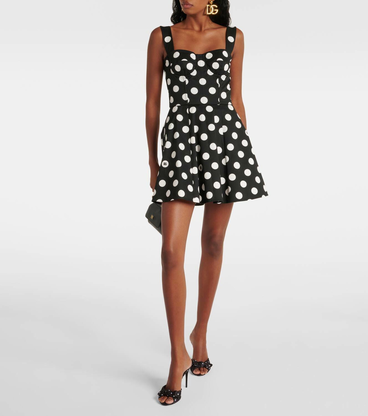 【DOLCE AND GABBANA】BIG SALE★POLKA DOT サンダル Dolce&Gabbana Polka-dot satin mules Dolce & Gabbana