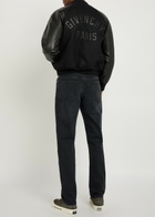 Givenchy Logo-appliquéd Leather and Wool Bomber Jacket Black