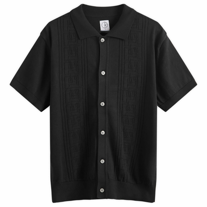 Photo: Polar Skate Co. Men's Miles Short Sleeve Cardigan in Black