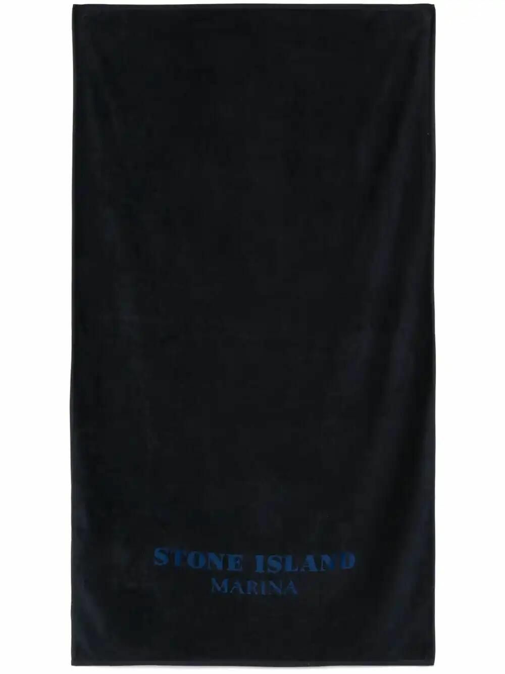 Stone Island Logo-Embroidered Beach Towel
