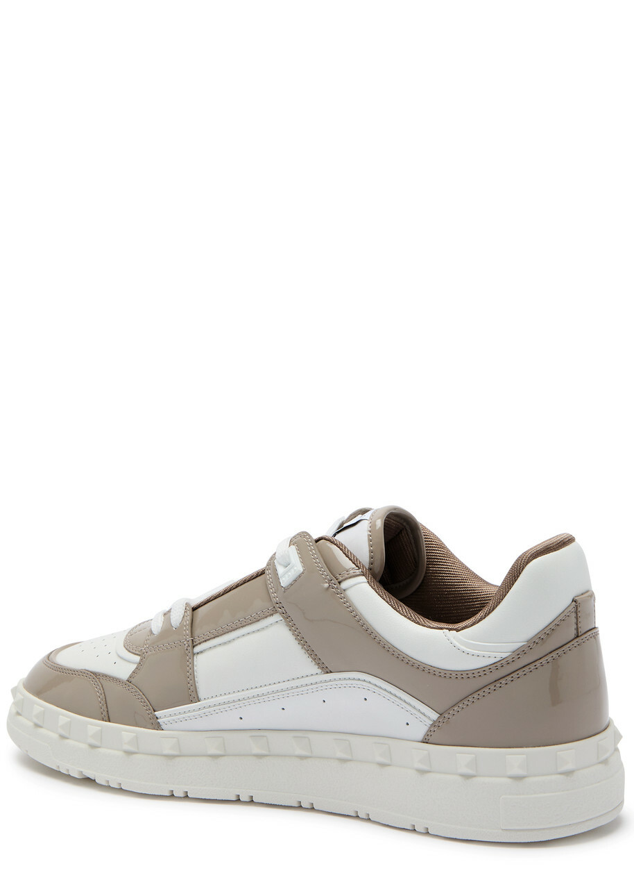 Valentino Freedots Panelled Leather Sneakers White